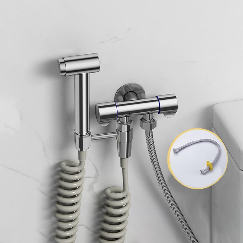 Bidet Sprayer Set Bidet Sprayer for Toilet   Bidet Sprayer Kit Stainless Steel Bidet Attachment for Toilet and Wall Mounting Options, Multifunctional   Bidet for Personal Washing, Cleaning Things.(Silver-A)