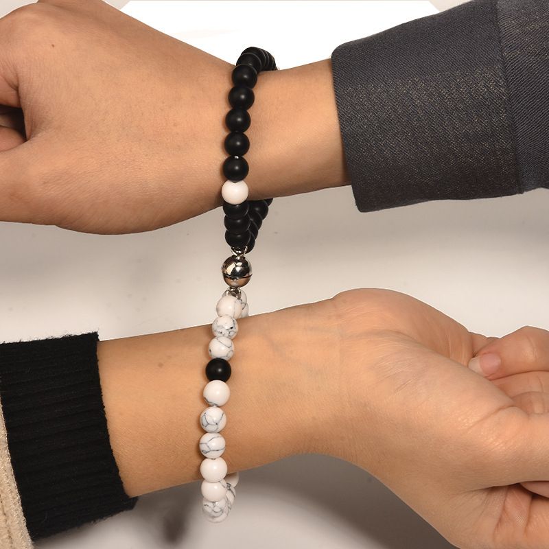2Pcs/Set Couple Magnetic Ball Bracelets Gift For Best Friends Lovers Valentines