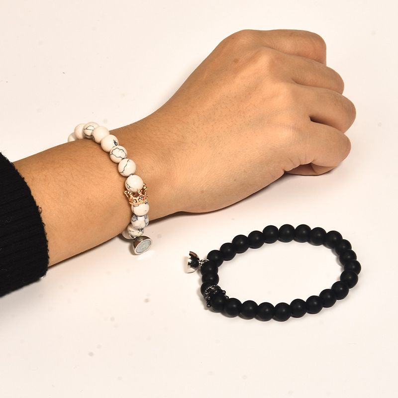2Pcs/Set Couple Magnetic Ball Bracelets Gift For Best Friends Lovers Valentines