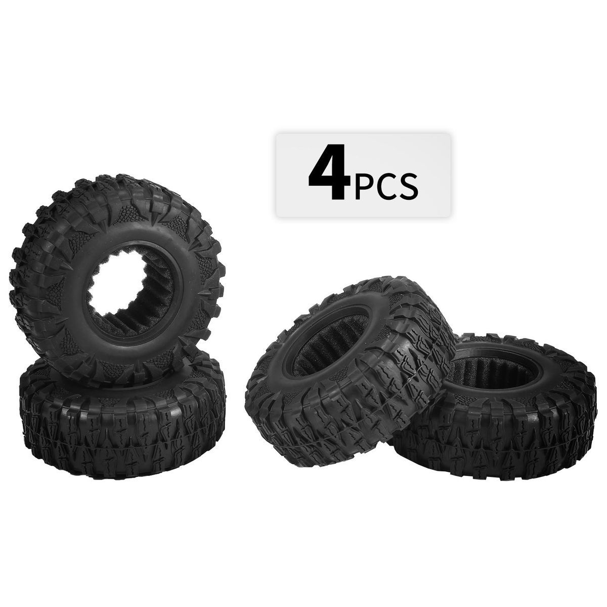 4PCS Crawler RC Tires RC Crawler Rubber Tires Compatible with Traxxas Hsp Redcat Rc4wd  Axial scx10 D90 Hpi RC Car