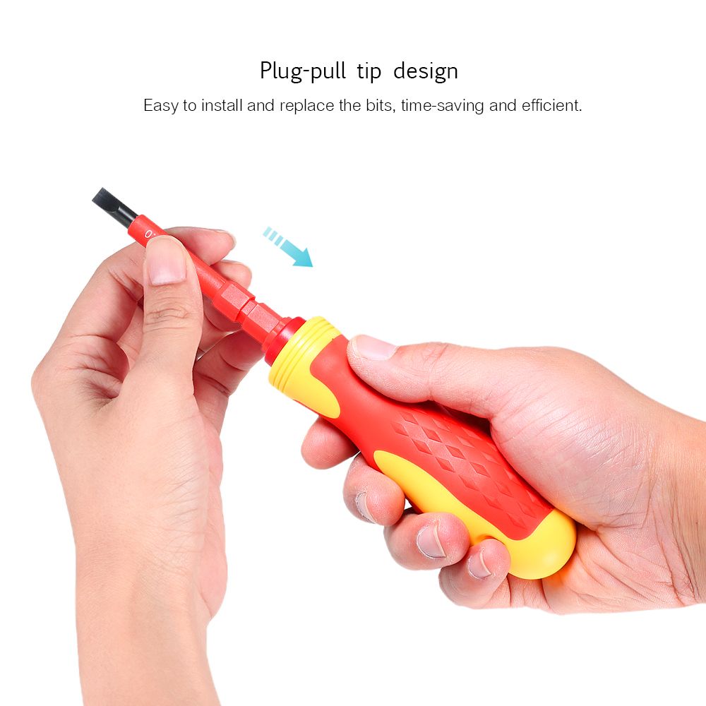 5pcs 500V Insulated Screwdrivers Set With Magnetic Slotted