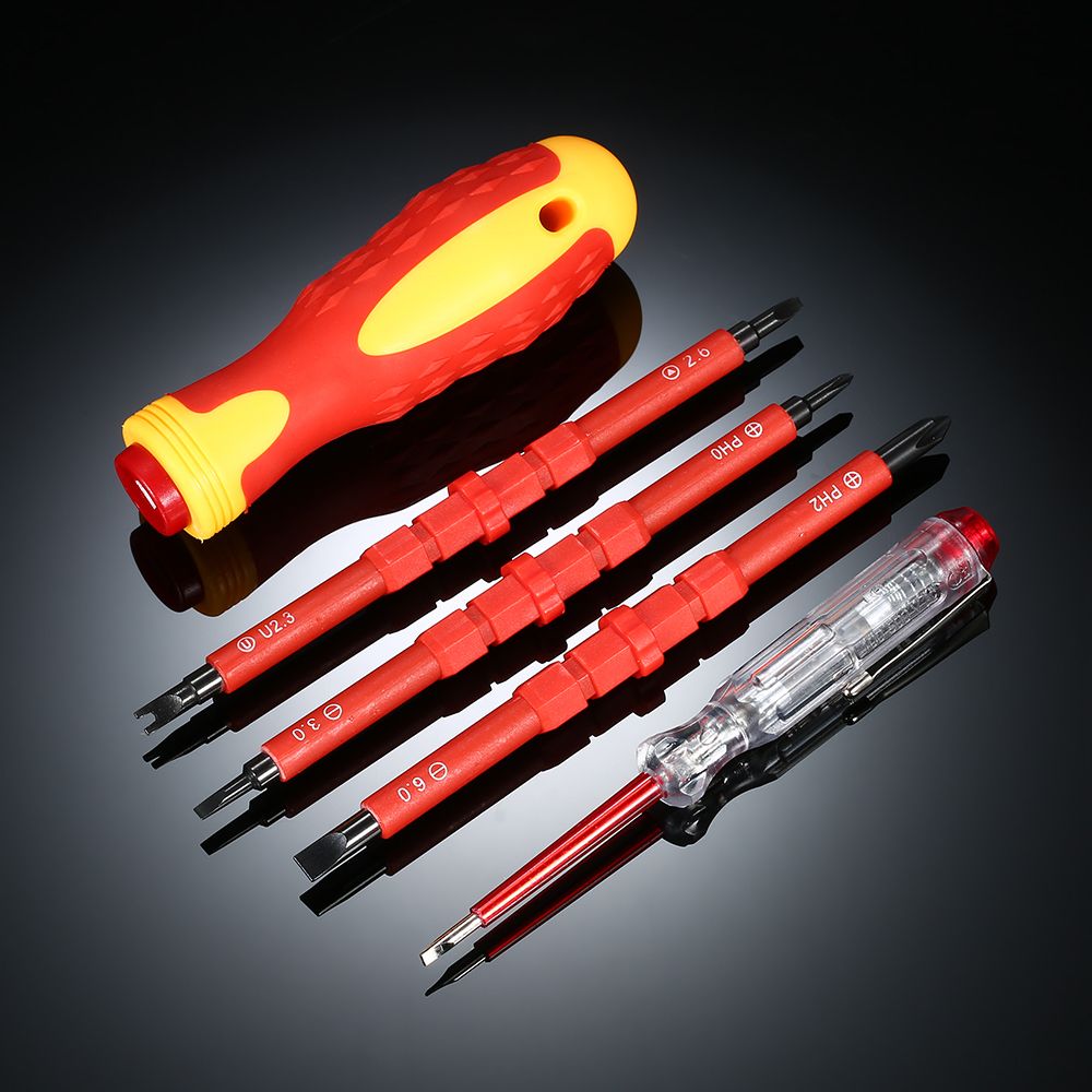 5pcs 500V Insulated Screwdrivers Set With Magnetic Slotted