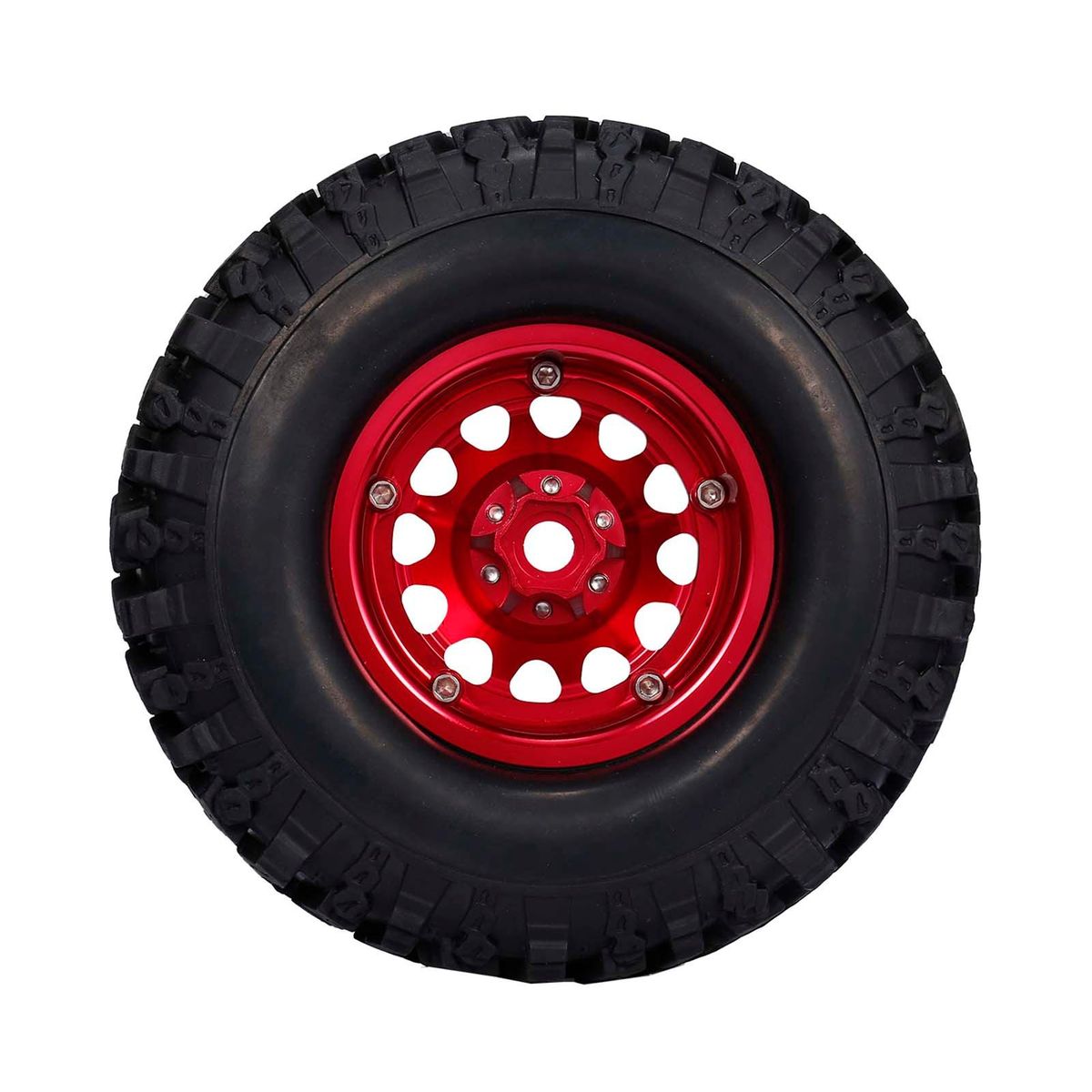 2PCS High Grip 2.2 Inch RC Rubber Tire Alloy Beadlock Rims Wheel Upgrade Parts for Traxxas Hsp Redcat Rc4wd Tamiya Axial scx10 D90 Hpi RC Crawler