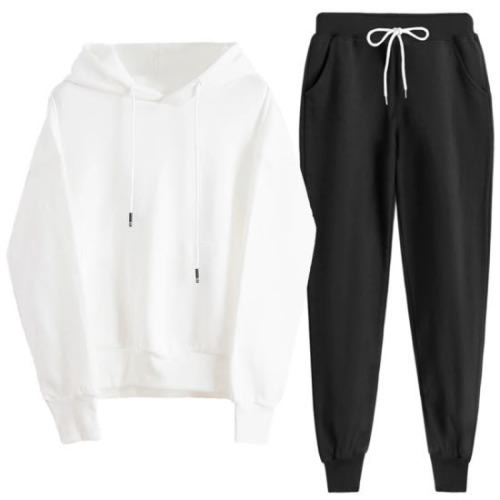 Men White Hoodie And Black Joggers Rope