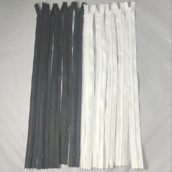 10x Black White Invisible Nylon Closed End Zip Zipper For Tailor