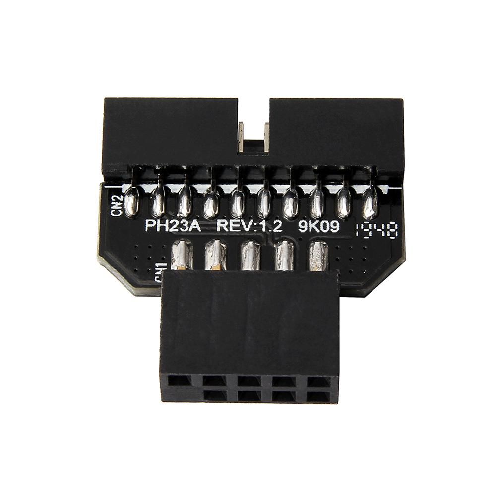 Computer Motherboard USB2.0 9-pin to USB3.0 19P Front Panel Connector Adapter Small Size Plug and Play for Computer Hardware