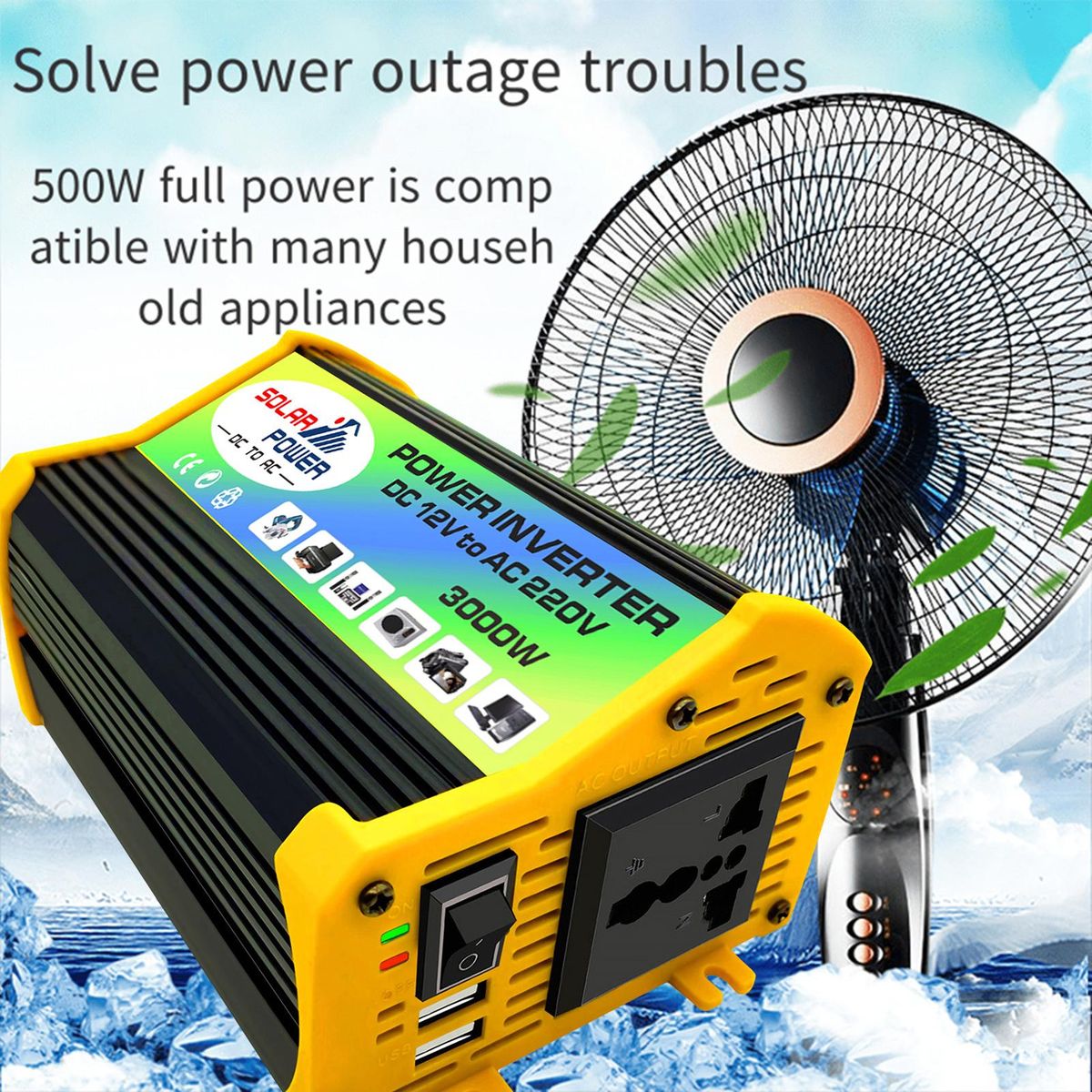 1 Set Car Adapter DC 12V to AC 220V110V Car Power AC220V
