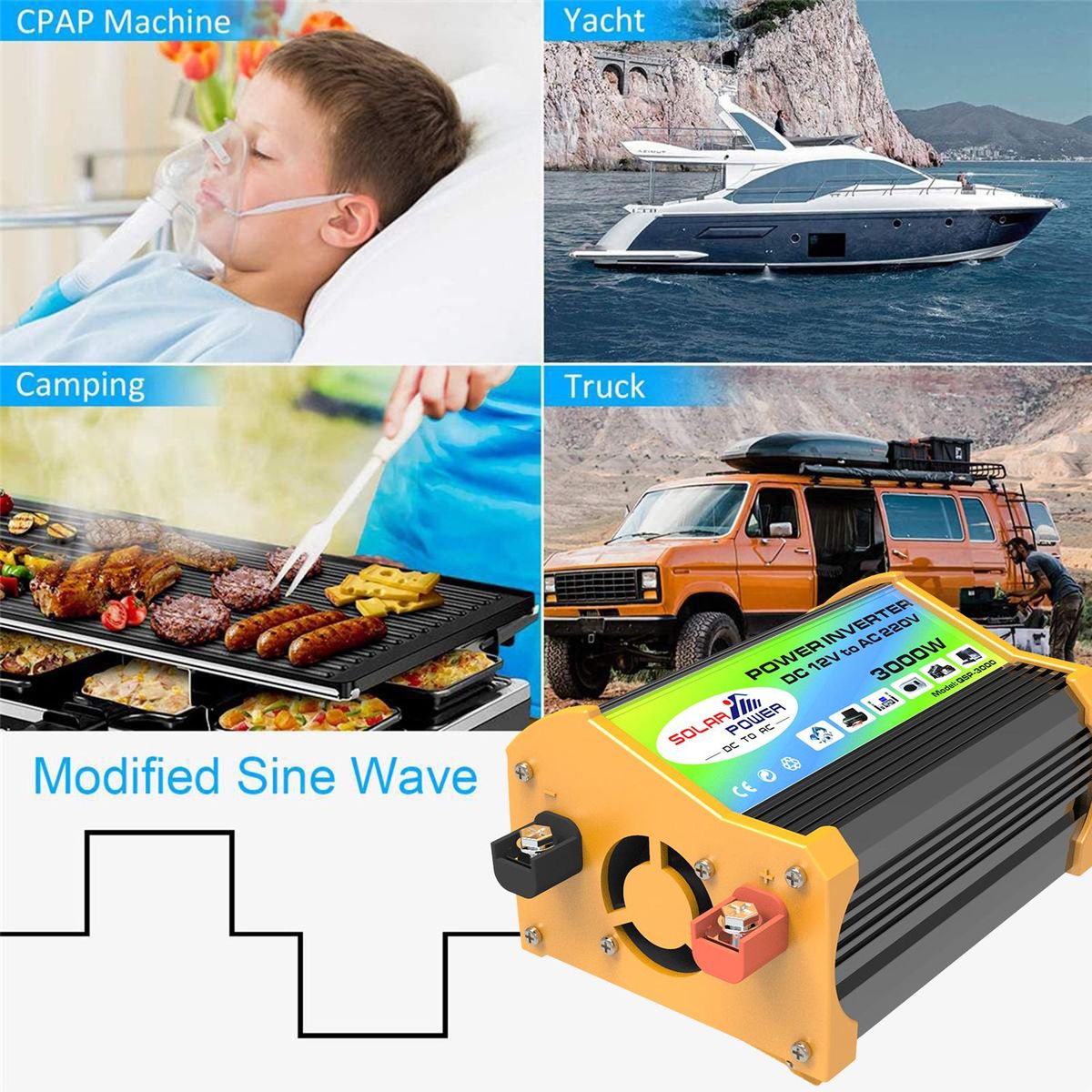 1 Set Car Adapter DC 12V to AC 220V110V Car Power AC220V