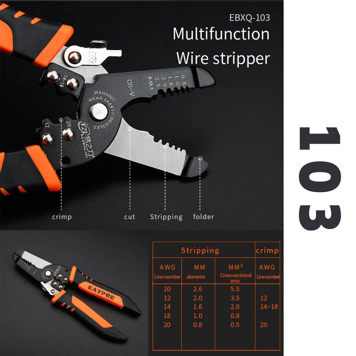 High Quality Cable Wire Stripper Crimper Automatic Multifunctional TAB Terminal Crimping Plier Tools One Hundred And Three