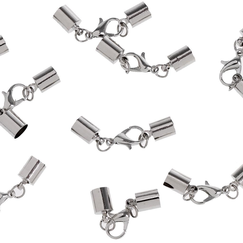 5X 12 Pcs Chain Closure Stainless Steel End Caps Carabiner Closures