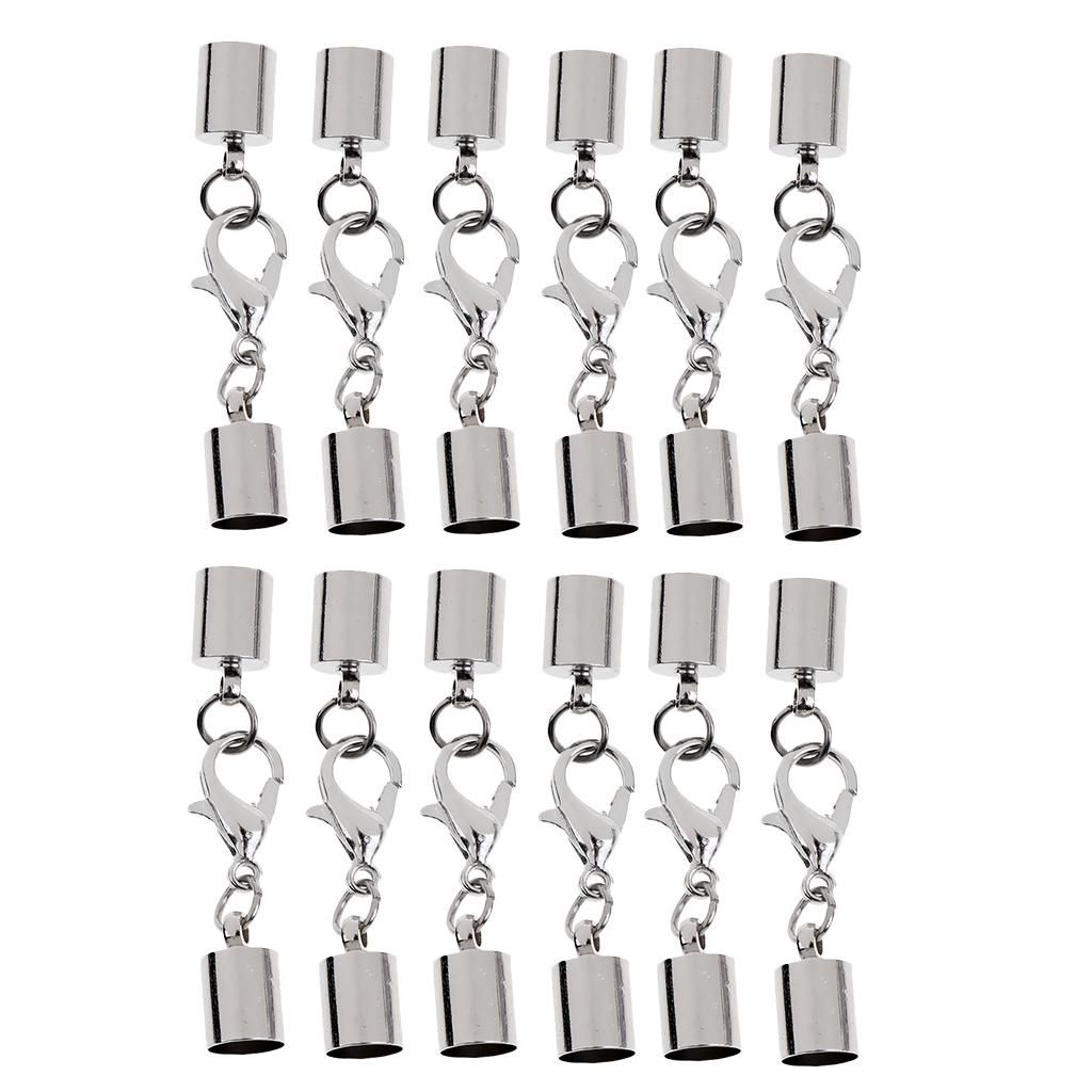 5X 12 Pcs Chain Closure Stainless Steel End Caps Carabiner Closures