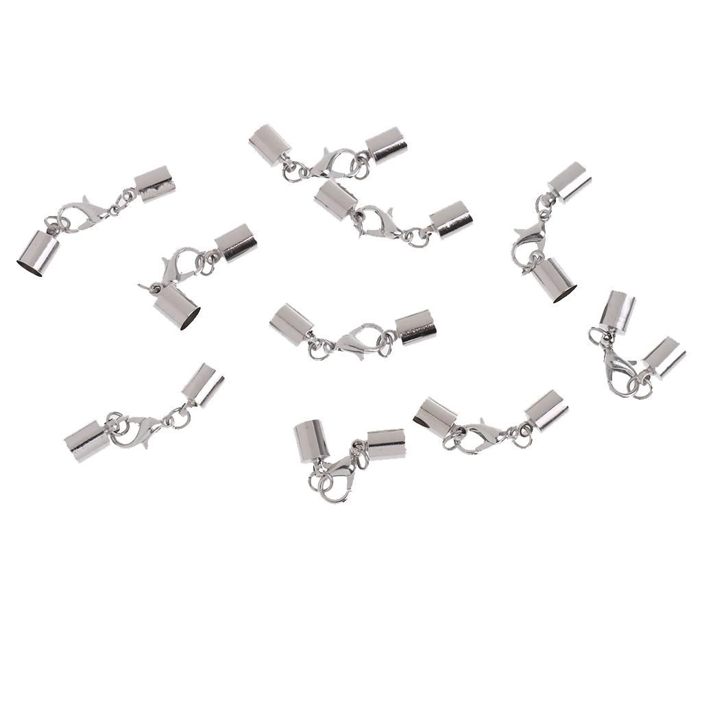5X 12 Pcs Chain Closure Stainless Steel End Caps Carabiner Closures