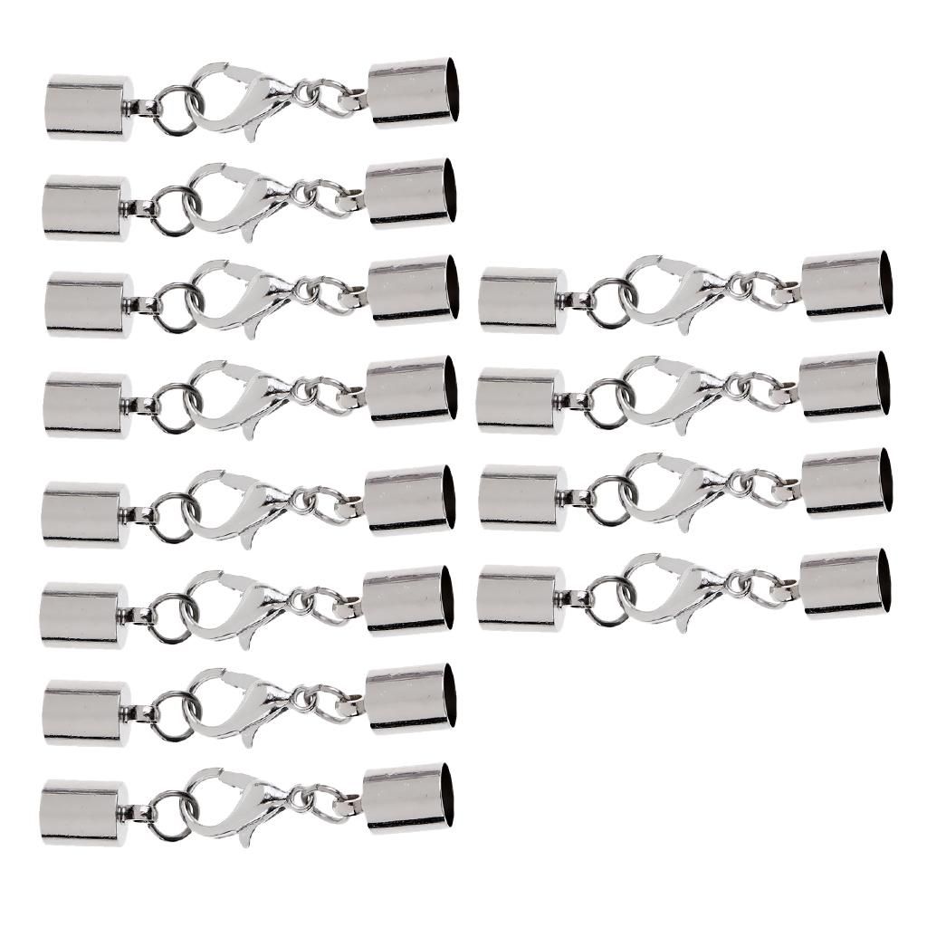 5X 12 Pcs Chain Closure Stainless Steel End Caps Carabiner Closures
