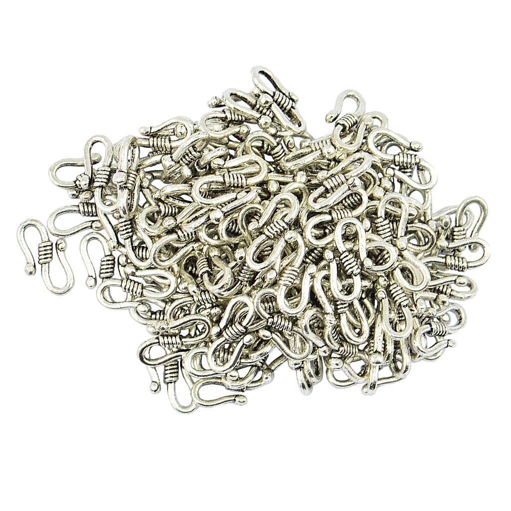 100x Necklace Pendant Connector Clasp Claw Charms S Shape Hook Jewelry