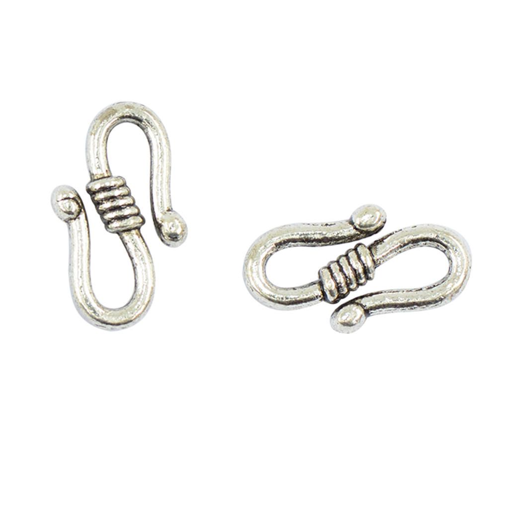 100x Necklace Pendant Connector Clasp Claw Charms S Shape Hook Jewelry