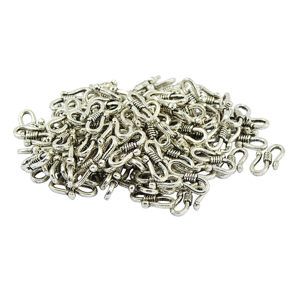 100x Necklace Pendant Connector Clasp Claw Charms S Shape Hook Jewelry