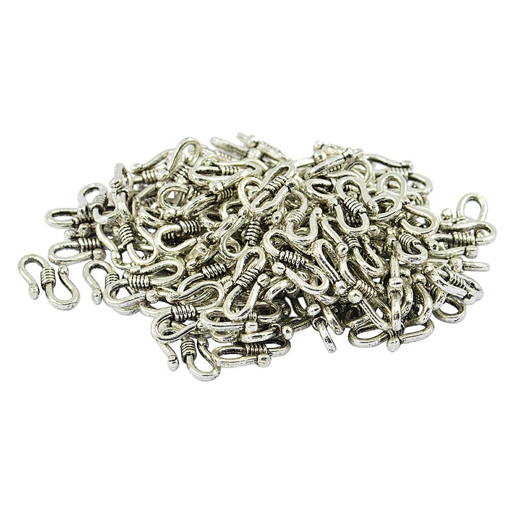 100x Necklace Pendant Connector Clasp Claw Charms S Shape Hook Jewelry