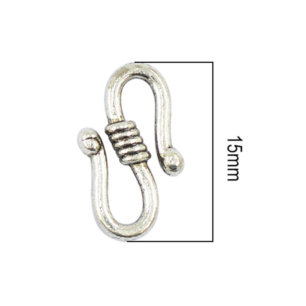 100x Necklace Pendant Connector Clasp Claw Charms S Shape Hook Jewelry