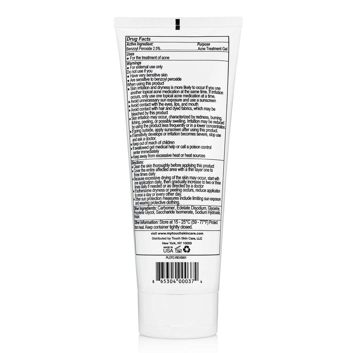 Benzoyl Peroxide 2.5% Acne Treatment Gel Cream - Pimples And Cystic Acne Spot Treatment- 227g