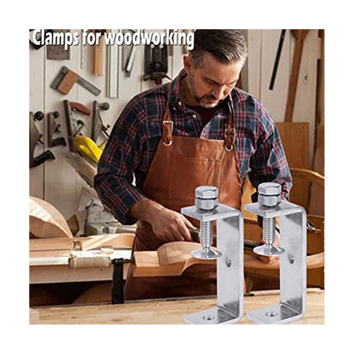 Metal Clamp Heavy Duty Clamp C Clamp Woodworking Clamp with Wide Jaw Openings 100MM 2PCS