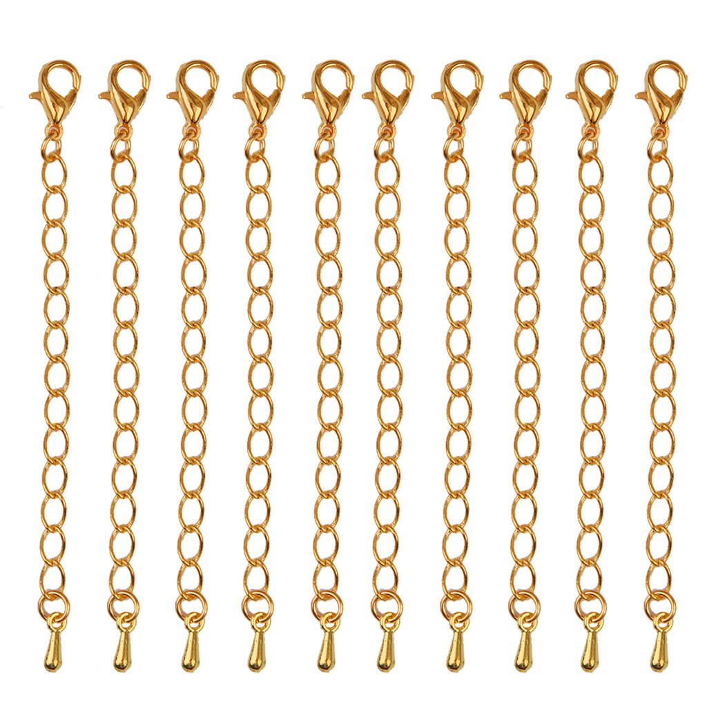 10x Alloy Necklace Accessories Extenders With Lobster