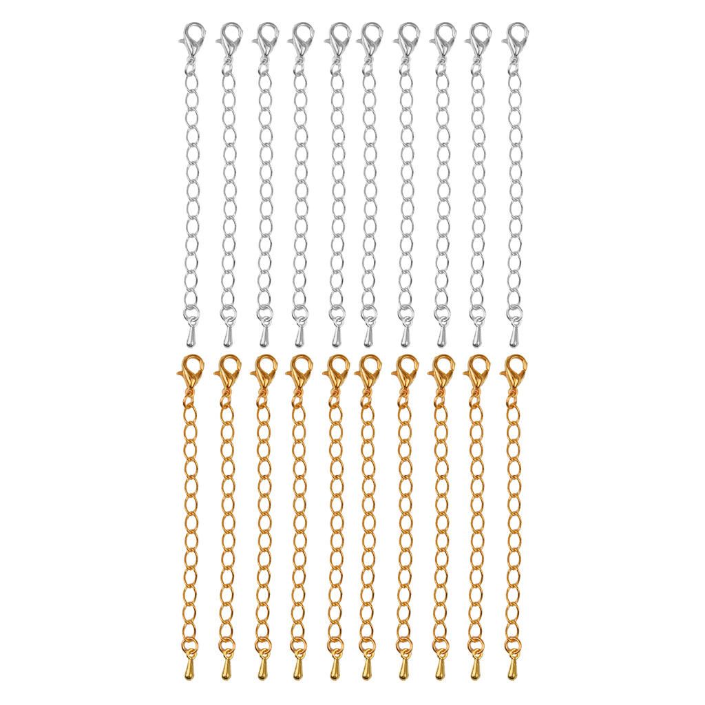10x Alloy Necklace Accessories Extenders With Lobster