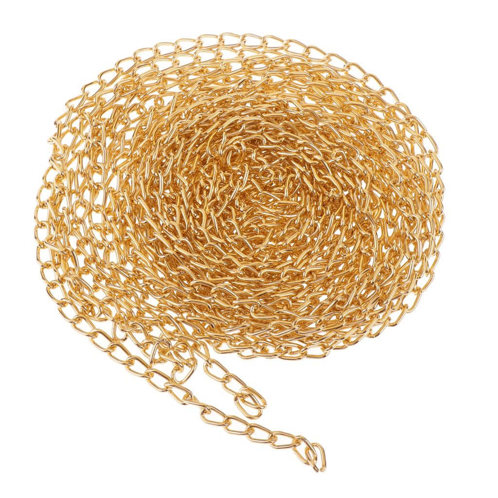 5m Open Link Unfinished Curb Chain For Necklace Jewelry Making Gold