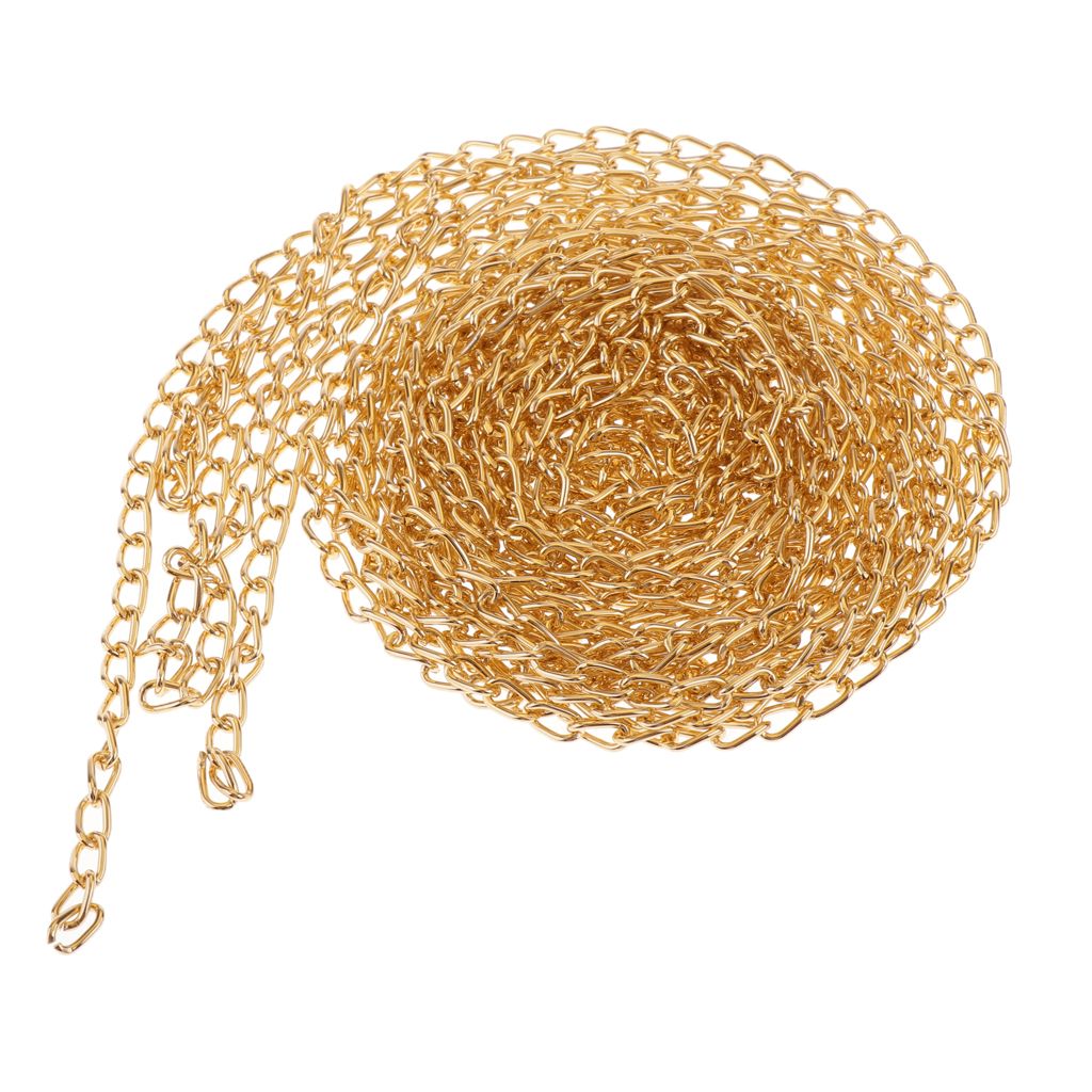 5m Open Link Unfinished Curb Chain For Necklace Jewelry Making Gold
