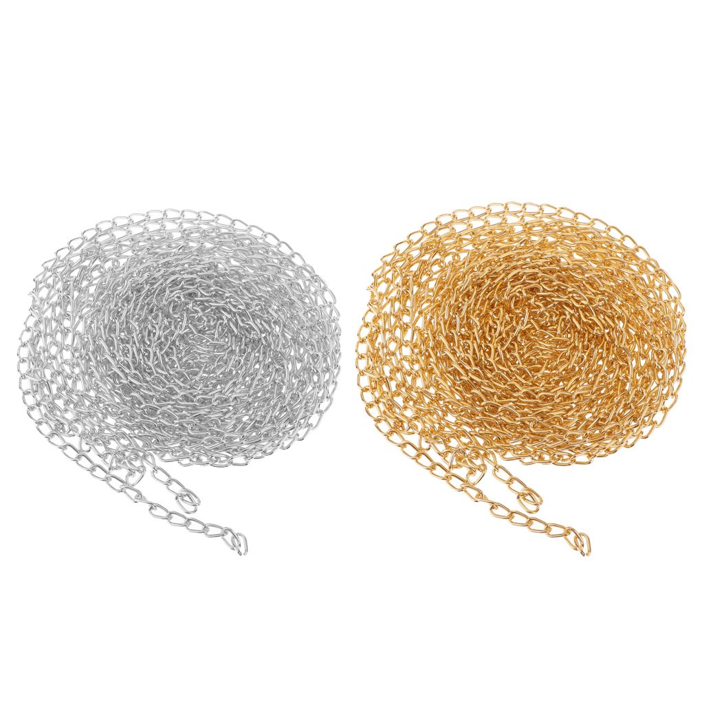5m Open Link Unfinished Curb Chain For Necklace Jewelry Making Gold