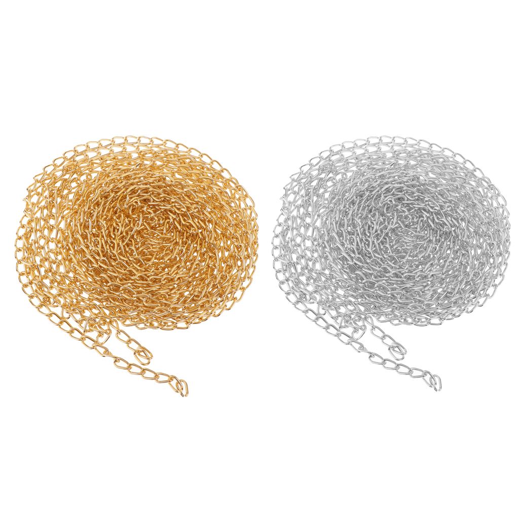 5m Open Link Unfinished Curb Chain For Necklace Jewelry Making Gold
