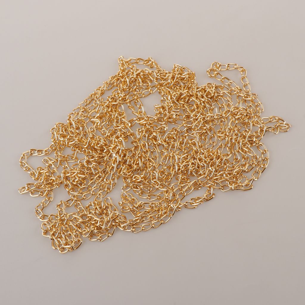 5m Open Link Unfinished Curb Chain For Necklace Jewelry Making Gold