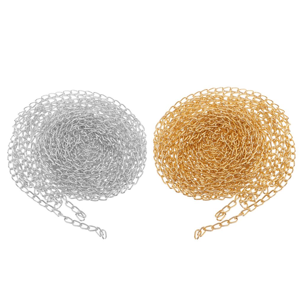 5m Open Link Unfinished Curb Chain For Necklace Jewelry Making Gold