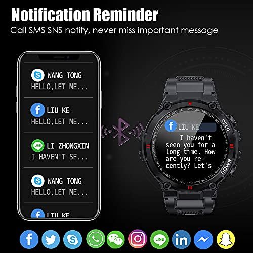 Military Smart Watch For Men Outdoor Waterproof Tactical Sma