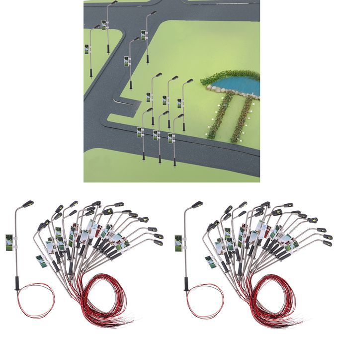 40pcs Model Railway LEDs Lamppost Lights 1100 1200 HO Scale 3V Warm