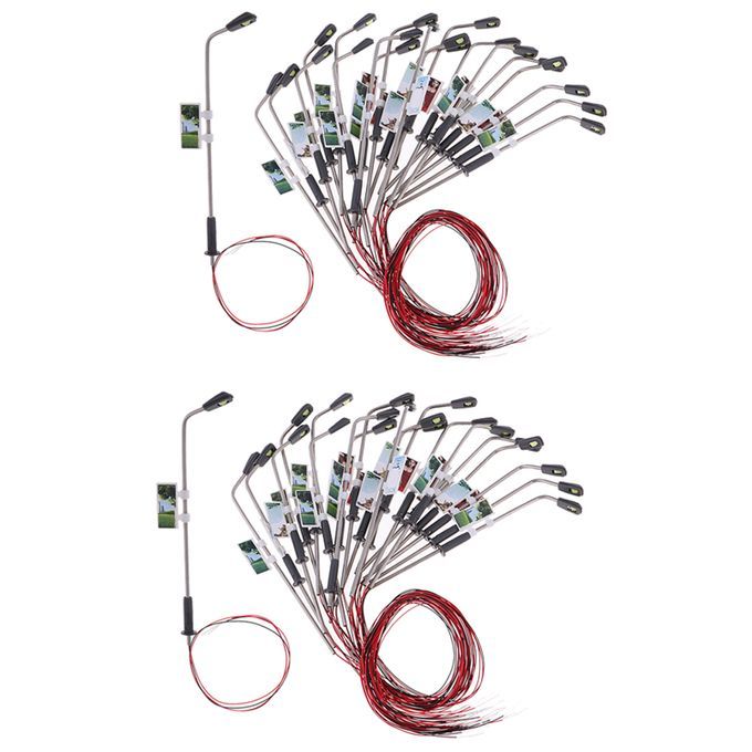 40pcs Model Railway LEDs Lamppost Lights 1100 1200 HO Scale 3V Warm