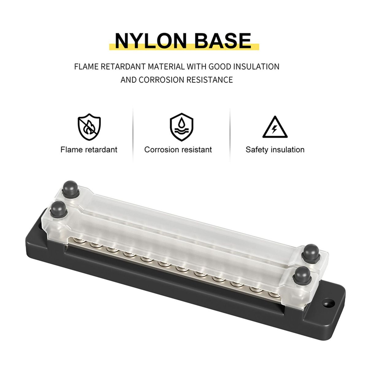 1 Set Power Distribution Box Heavy Duty Power Distribution Fuse Box Black