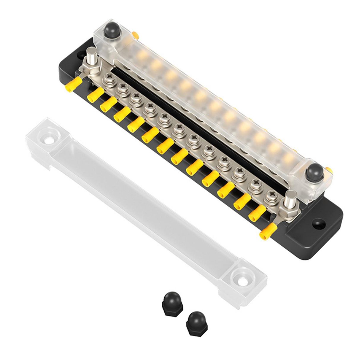 1 Set Power Distribution Box Heavy Duty Power Distribution Fuse Box Black