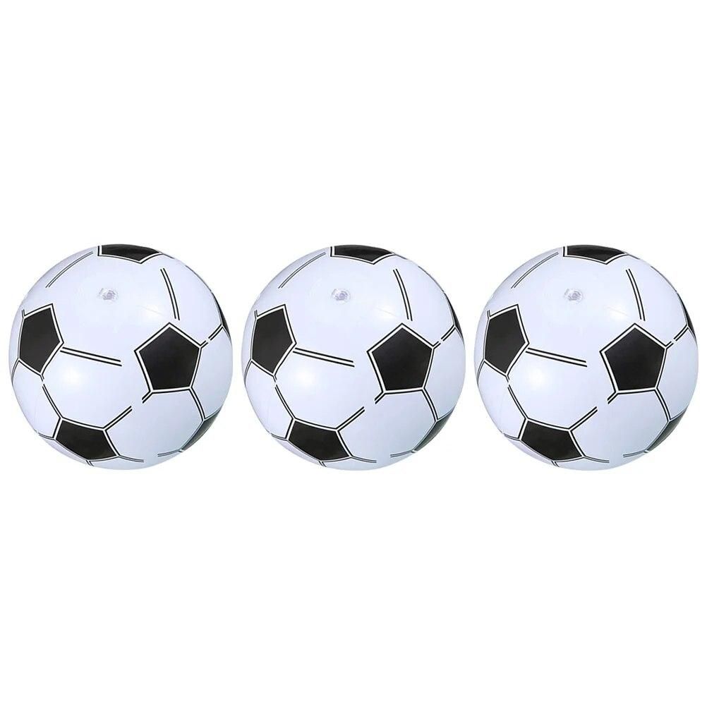 3 Pcs Big Inflatable Pool Beach Soccer Football Balls Lightweight Sports Floating Toddler Bouncy Unkillable