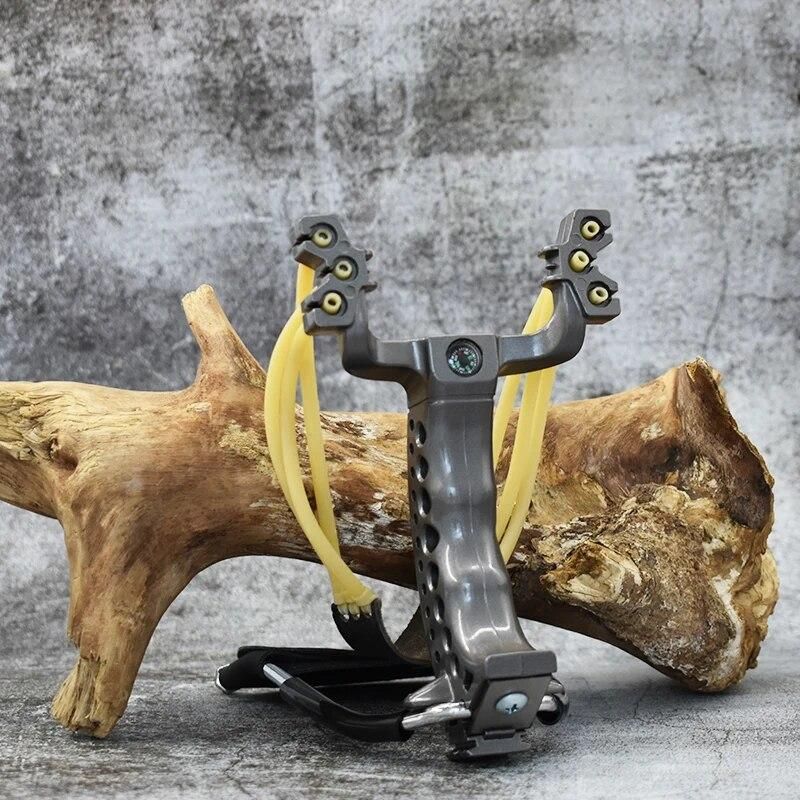 New Folding Wrist Slingshot Shooting Toy Slingshot Belt Rubber Belt Traditional Hunting Slingshot High-power Sports Catapult