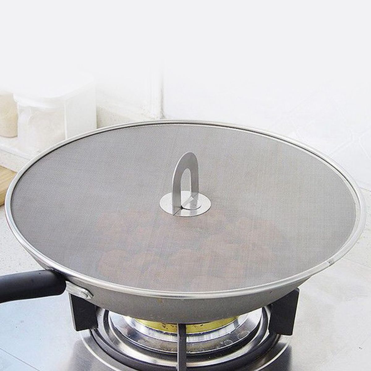 Foldable Handle Oil Splatter Screen Anti-slip Stainless-