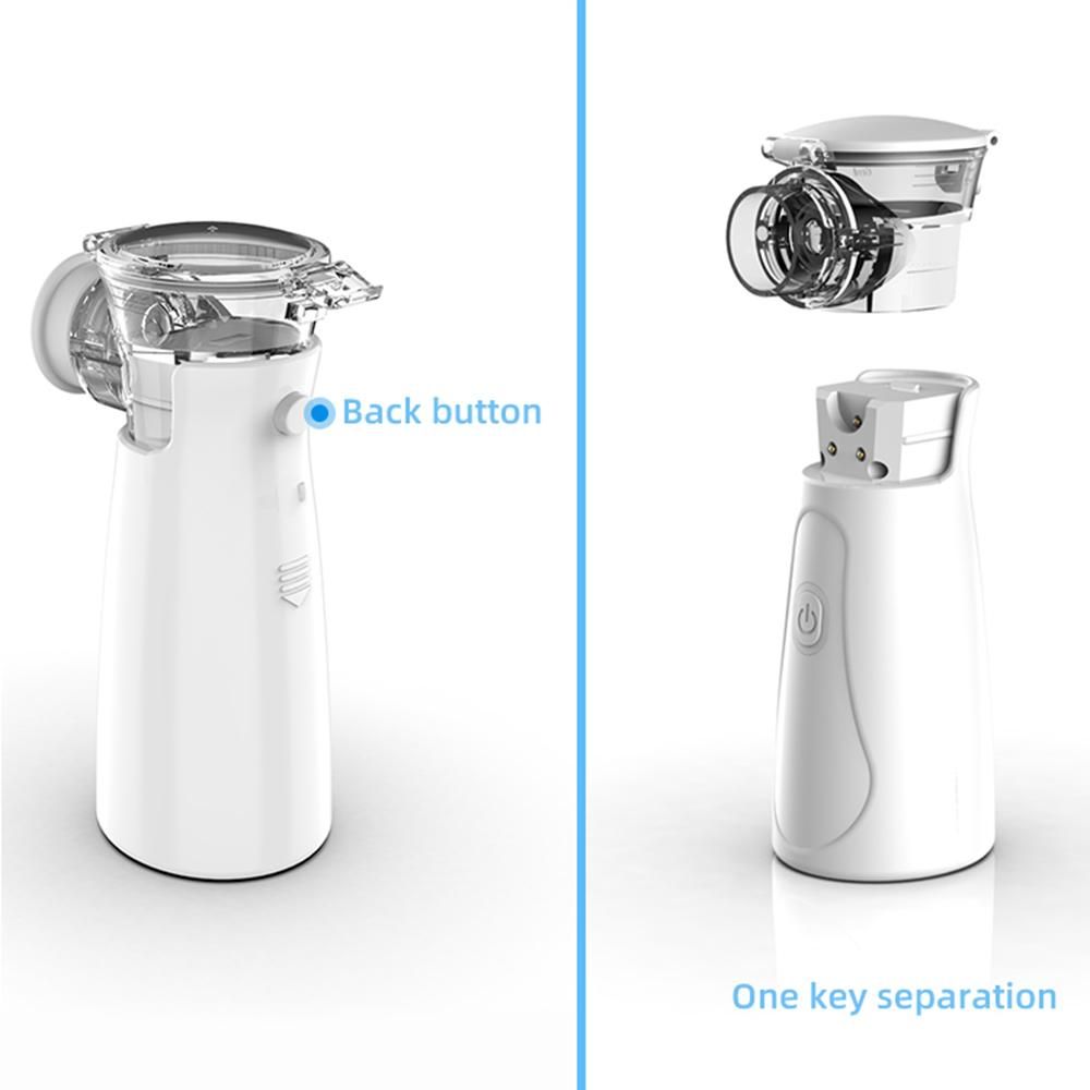 Mini Ultrasonic Nebulizer Household Handheld Mist Sprayer 10ml Capacity Atomizer Liquid Dispenser with Replaceable Mouthpiece Face Mask for Adult and Kid