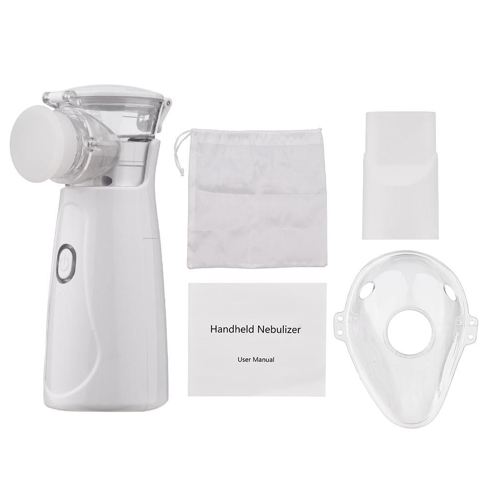 Mini Ultrasonic Nebulizer Household Handheld Mist Sprayer 10ml Capacity Atomizer Liquid Dispenser with Replaceable Mouthpiece Face Mask for Adult and Kid
