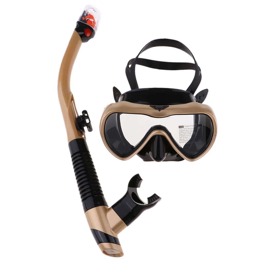 Anti Fog Diving Mask Snorkel Set Swimming  Scuba Champagne