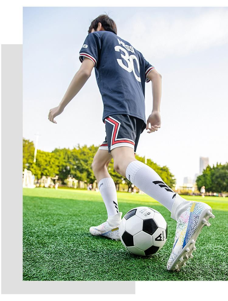 Soccer Boots Plus Size Adult/Kids Studded Soccer Boots White