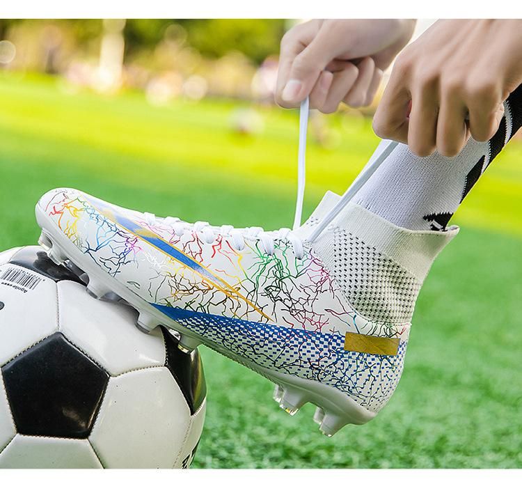 Soccer Boots Plus Size Adult/Kids Studded Soccer Boots White
