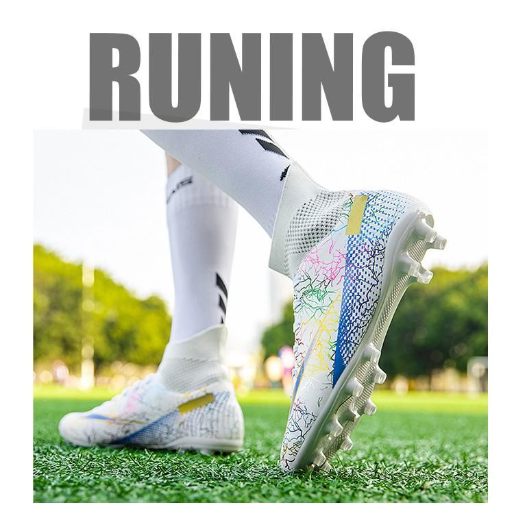 Soccer Boots Plus Size Adult/Kids Studded Soccer Boots White