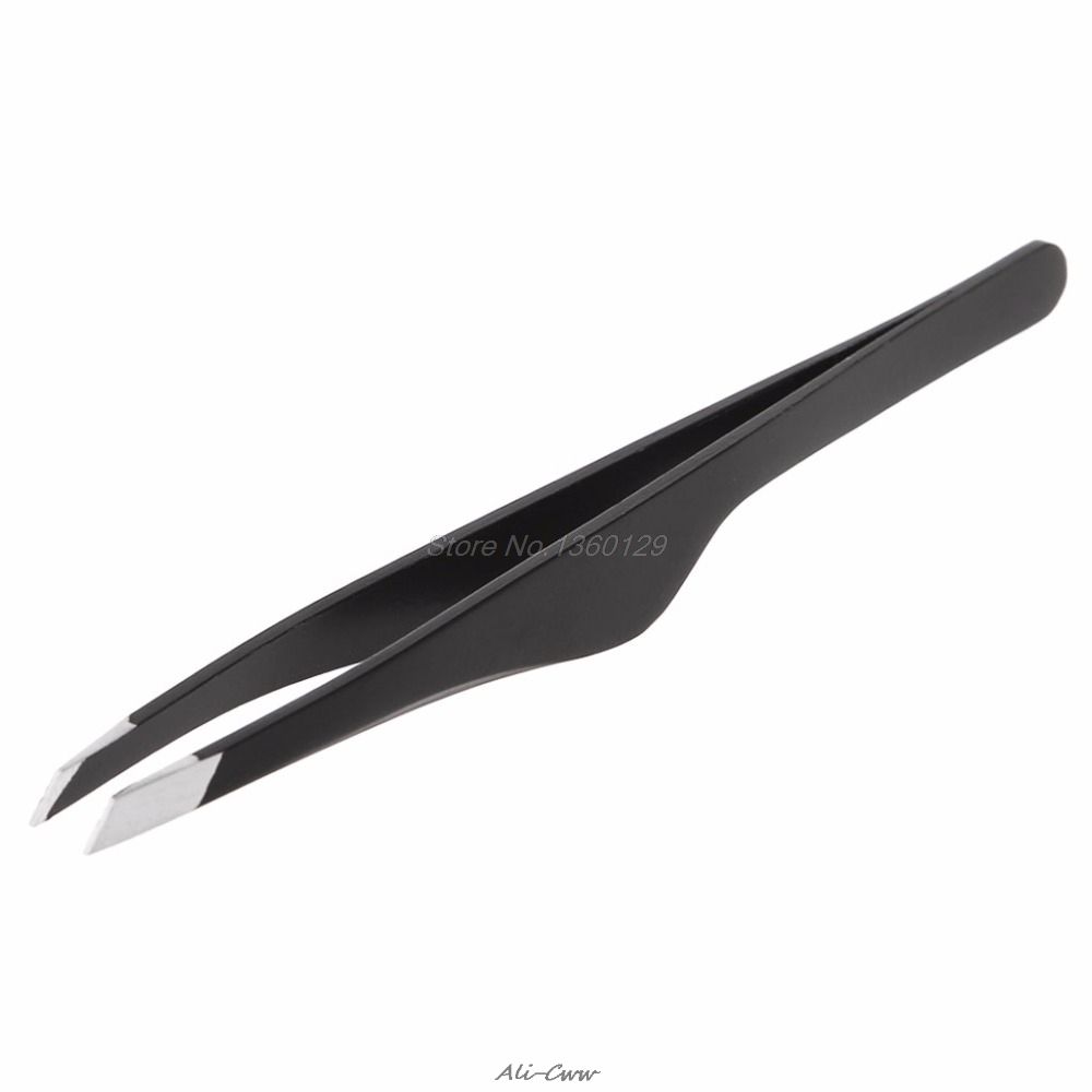 Professional Stainless Steel Slant Tip Hair Removal Eyebrow Tweezers Makeup Useful Hand Tool AUG_15 Dropship