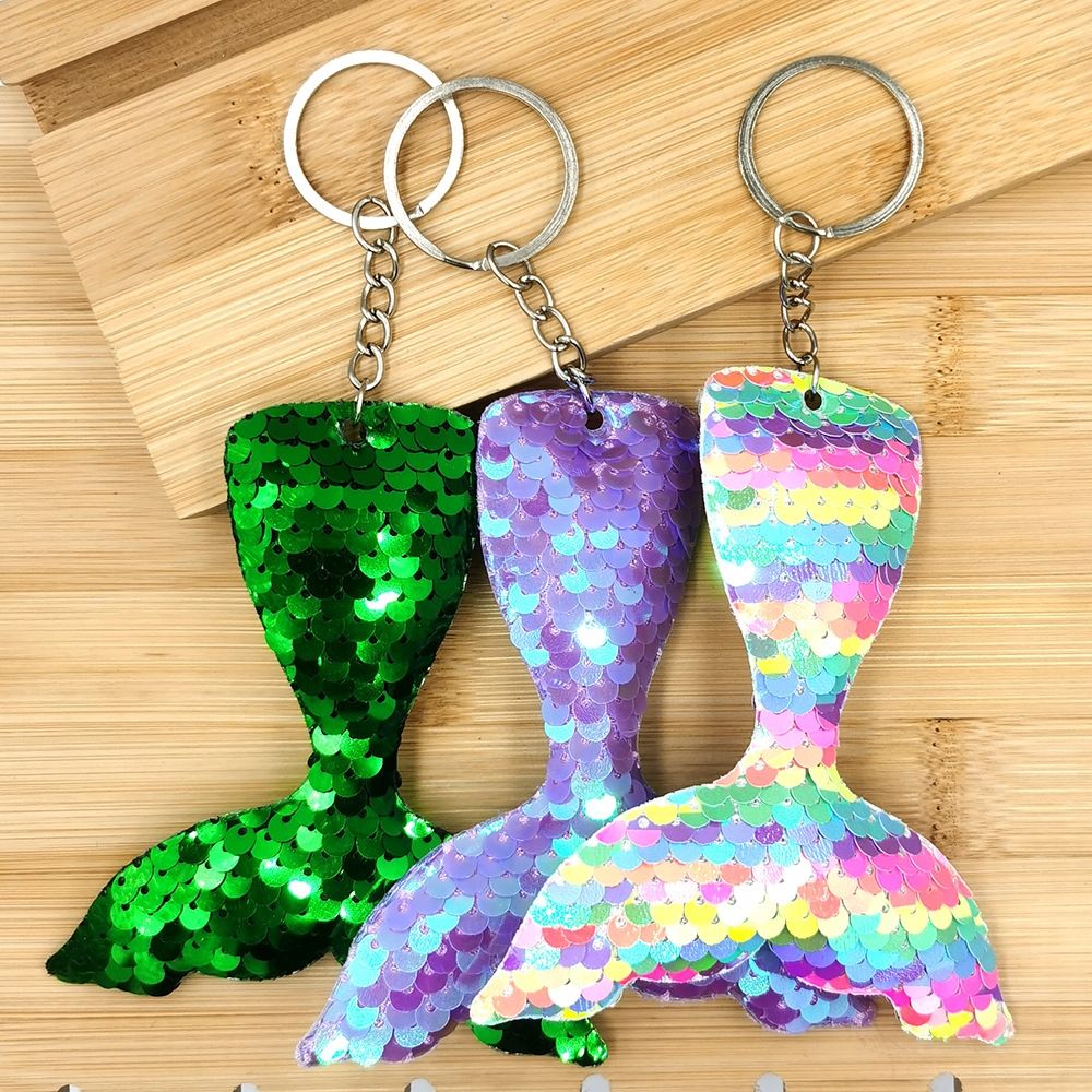 10 PCS Reflective Mermaid Keychain (Candy Color 63)