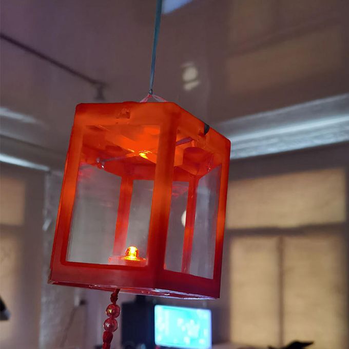 Mini Aquarium Stackable Fish Tank   LED Lamp Light Betta Square Red