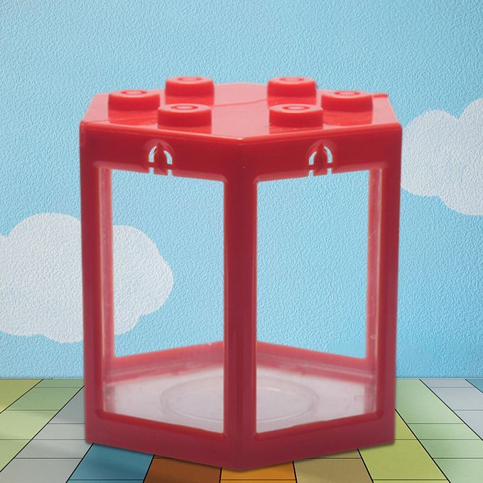 Mini Aquarium Stackable Fish Tank   LED Lamp Light Betta Square Red